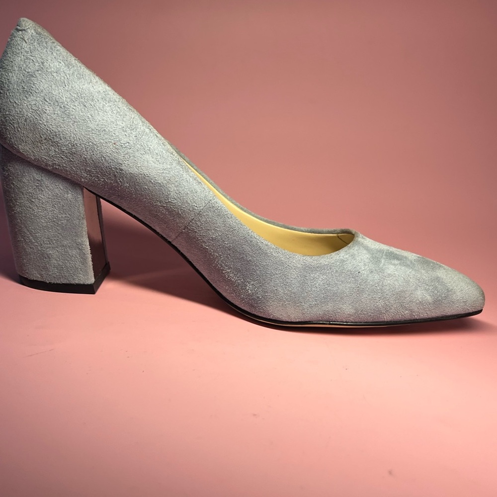 Karl Lagerfeld KLP S19 Addie Blue Pastel Velvet heels In Size 6.5 Mint